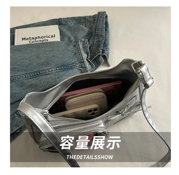 Sac bandoulière d'école pour femme, créateur japonais, sac à main, bourse Y2k Harajuku, sac à bandoulière pour femme, sac transparent coréen