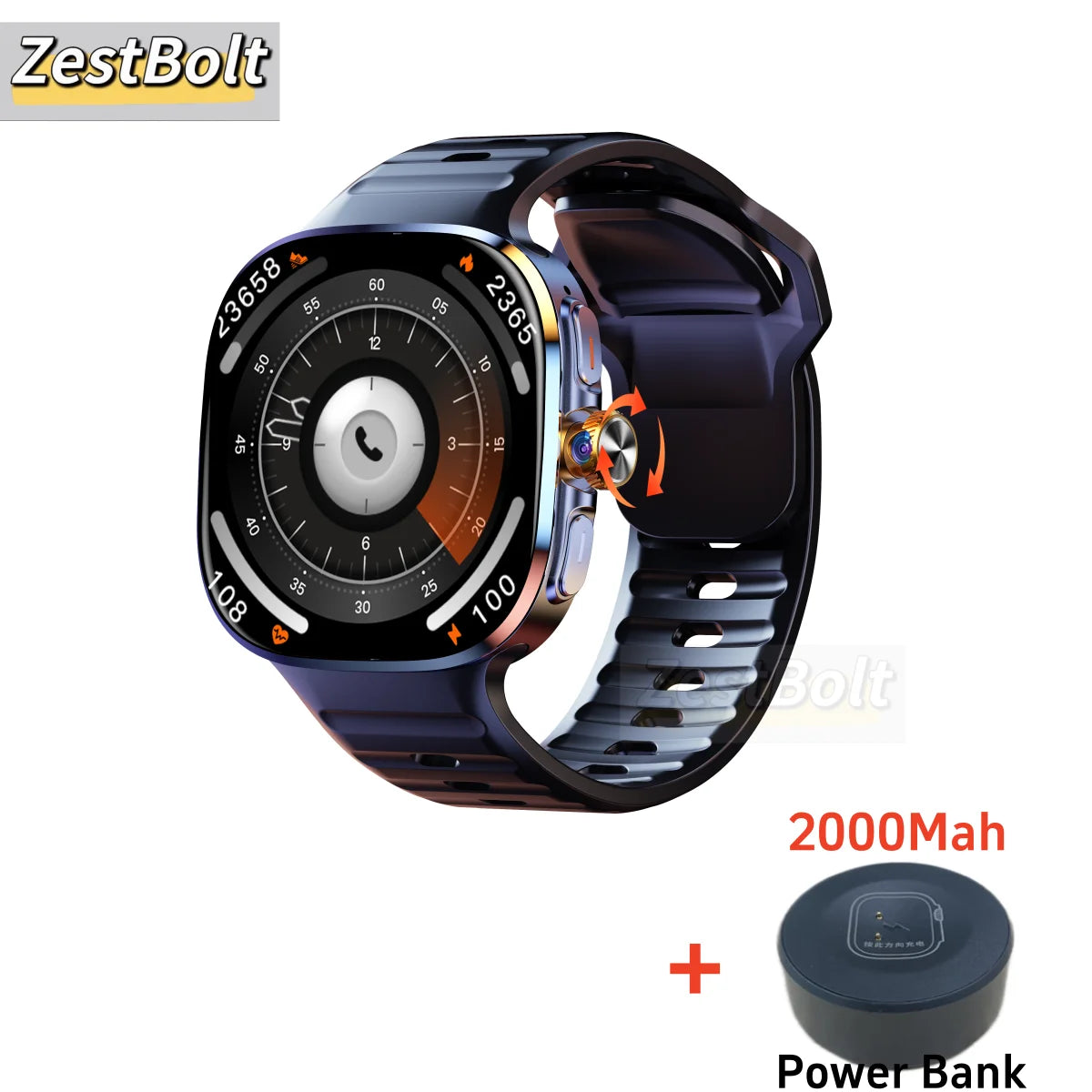 Nouvelle montre connectée M99 5G version cellulaire, écran Amoled 2,4 pouces plus grand, Android 10, avec caméra rotative et emplacement pour carte SIM, Wi-Fi