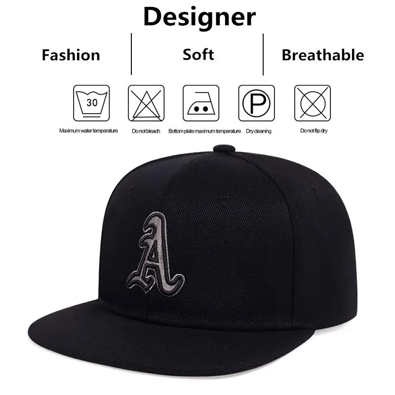 Chapeaux hip-hop brodés de l'alphabet gothique unisexe, casquettes de baseball décontractées réglables, chapeau de soleil