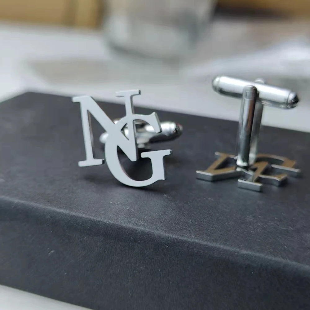 Hebrew Chai Cuff Links Personalized Name Initial Monogram Cufflinks Custom Any Language Cufflinks Men Wedding Gift Jewelry