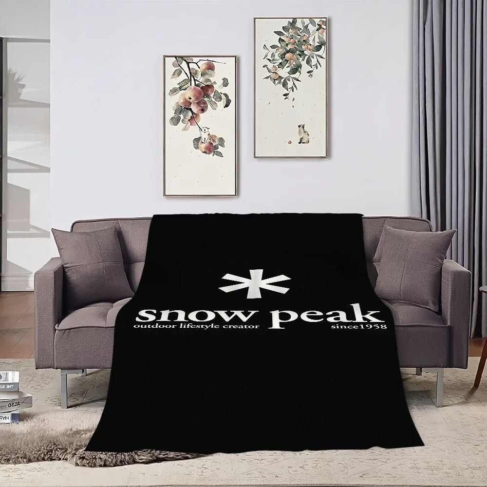 Mode Plein Air S-Snow Peak Logo Couverture Douce Peluche Canapé Sieste Tapis pour Salon Chambre Chaude Anniversaire Cadeaux Maison Voyage Enfant