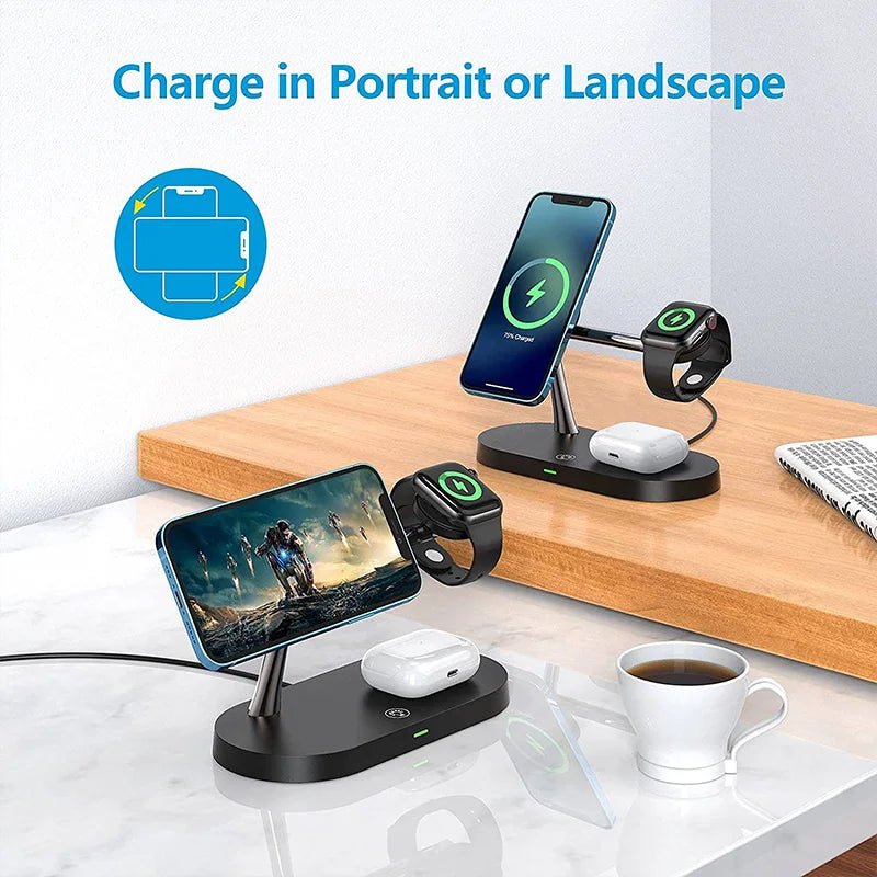 3-in-1 Magnetisches kabelloses Ladegerät für iPhone 16 15 14 13 12, Schnellladestation für Apple Watch 10 9 8 7 6 5 4, Airpods 2 3 Pro
