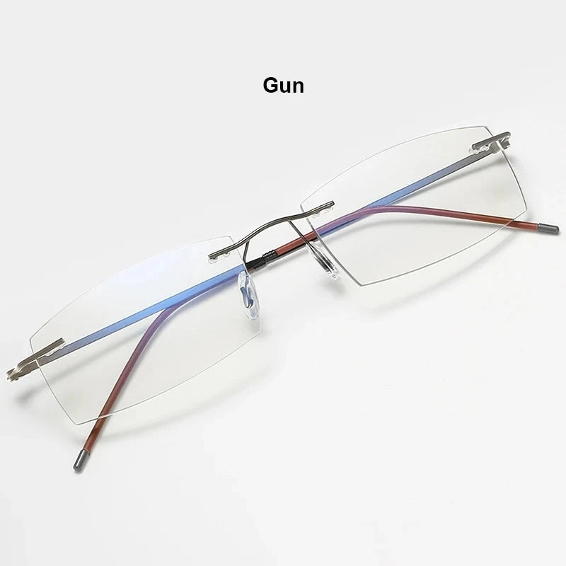 Lunettes de lecture anti-lumière bleue pour femmes, monture sans bords à découpe diamantée, pour hommes, anti-fatigue, hypermétropie, presbytie +1,5