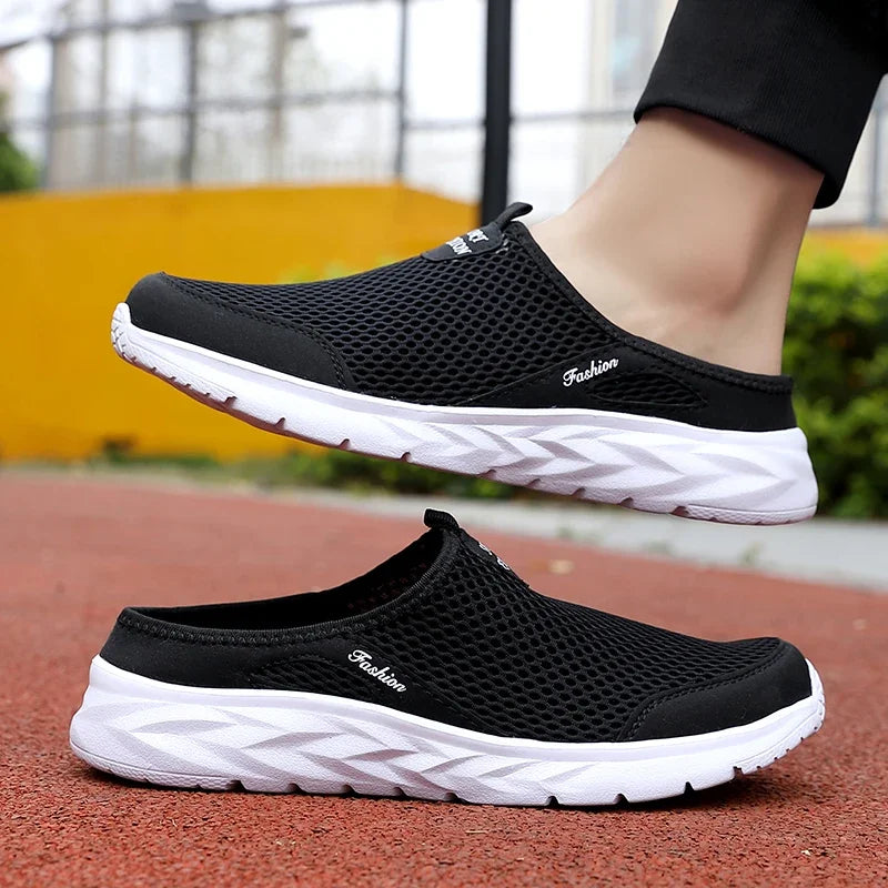 MAEDEF Summer Outdoor High Quality Anti-slip Men Leisure Shoes New 2024 Mesh Breathable Soft Comfortable  Flat-bottomed Slippers