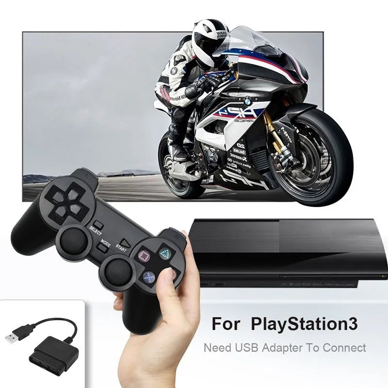 Hot Sale Wireless Gamepad for PS2 Controller for Playstation 2 Console Joystick 2.4G Double Vibration Shock Joypad USB PC Game