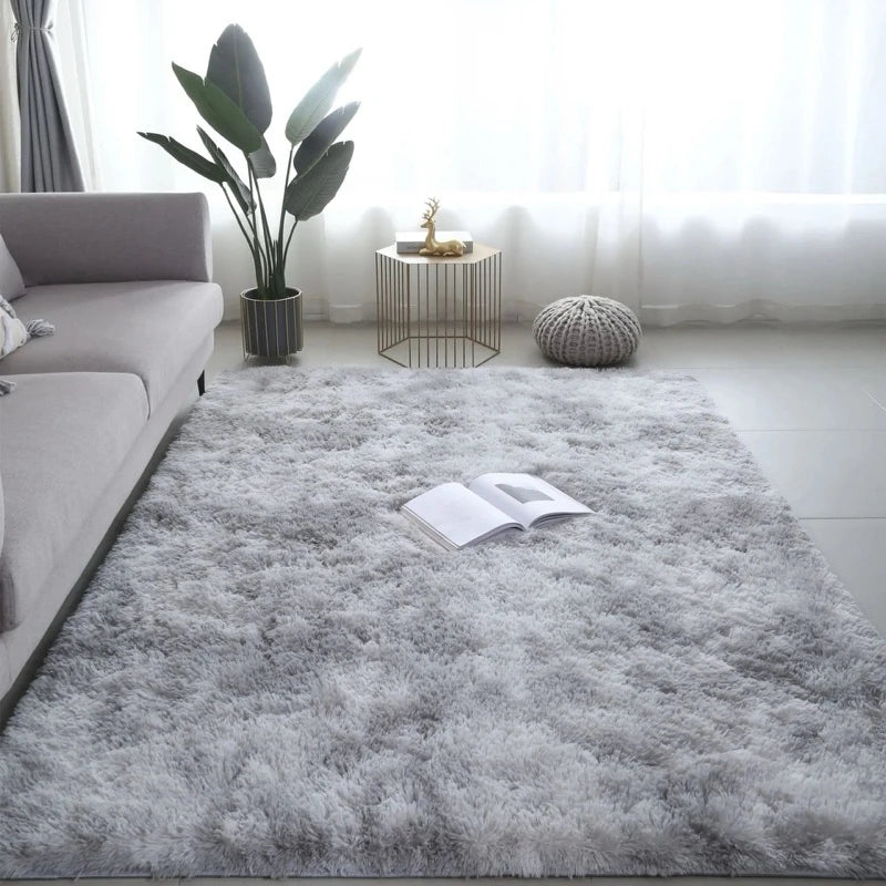VIKAMA Luxus-Langflor-Teppich aus Samt, weich, rutschfest, Plüsch-Fußmatte für Schlafzimmer, Wohnzimmer, warme Heimdekoration, Teppich