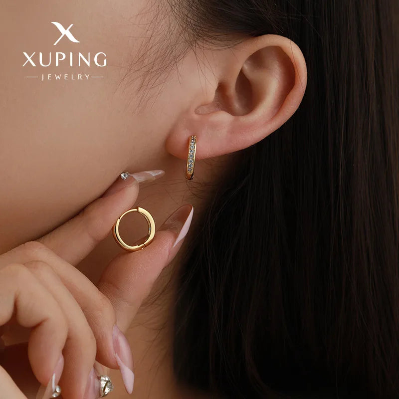 Boucle d'oreille de luxe en or pur 24K 9999, nouveau style européen et américain, simple, légère, polyvalente, de haute qualité, pour femme.