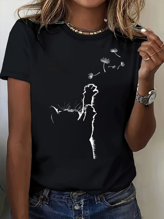2026 Vintage Cat T-shirt Funny Cat Lettering Print Short Sleeve T Shirt Clothing Top Tee Summer Ladies Girls Shirt