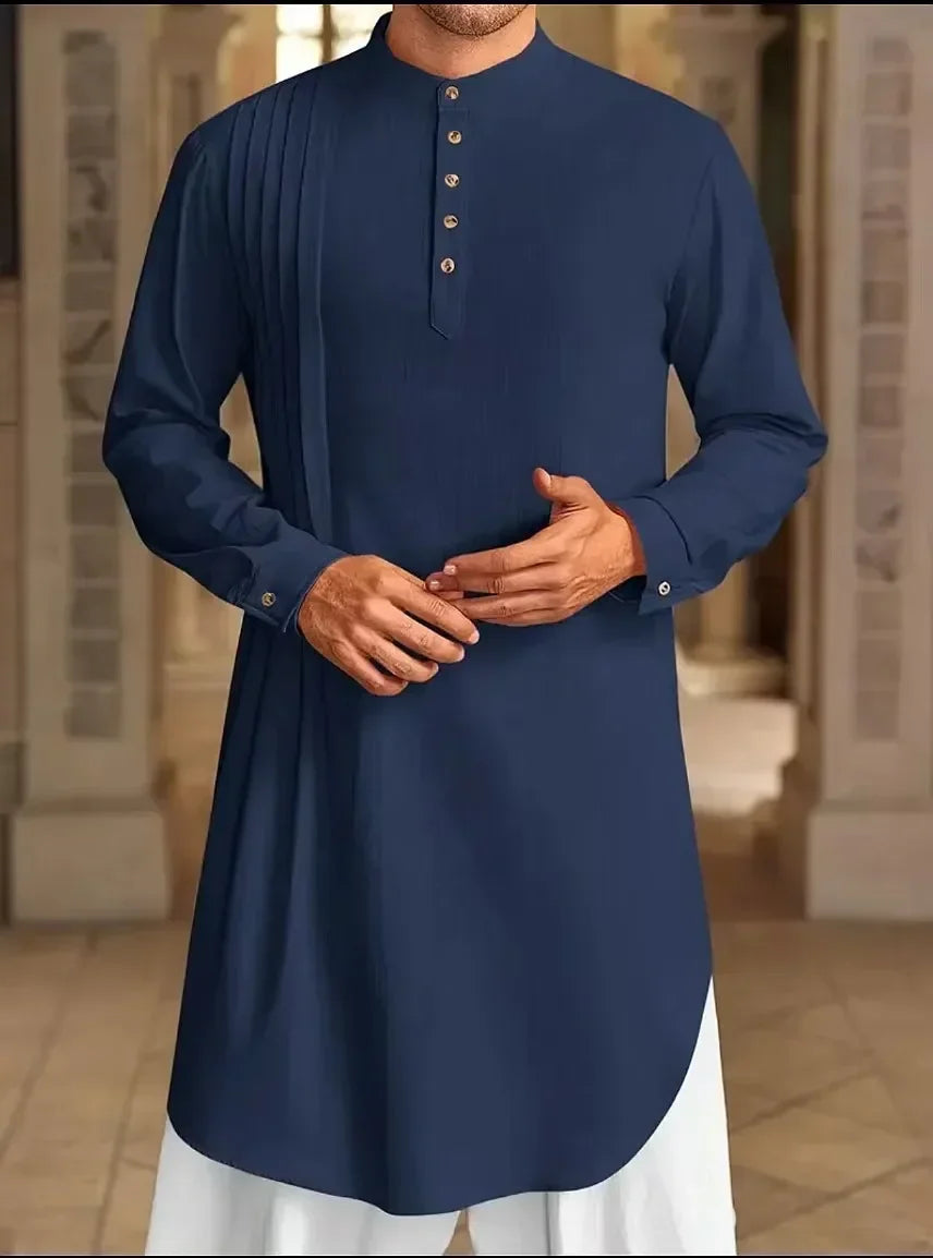 Chemise musulmane ample en coton pour homme du Moyen-Orient, arabe, malaisien, nouveauté 2025