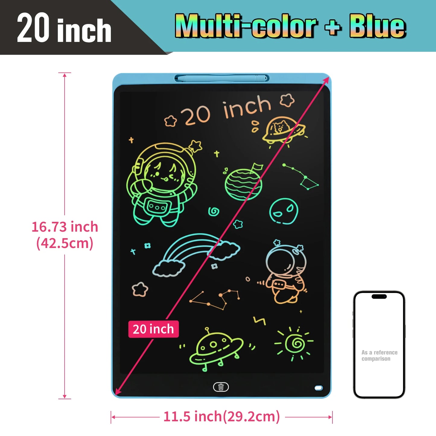 16/20 Inch Writing Board Drawing Tablet for Kids, Large Electronic Drawing Pad with Colorful Screen, Digital Graphic Tablets Toy