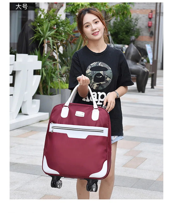 Fashion Rollkoffer Damen 4 Räder Spinner Reisetaschen Herren Geschäftsreise-Taschen Oxford-Koffer Wasserdichte Trolleys