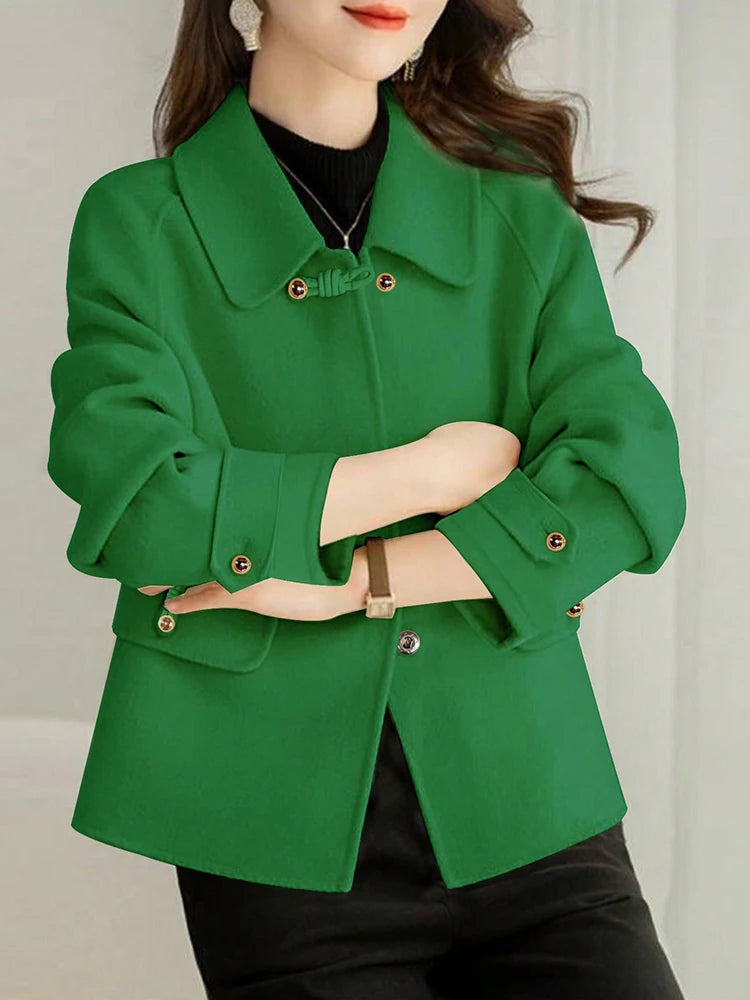 Manteaux courts élégants et unis pour femme, vêtements chauds d'automne et d'hiver, tenues de bureau formelles pour femme, nouveautés en matière de vêtements d'extérieur