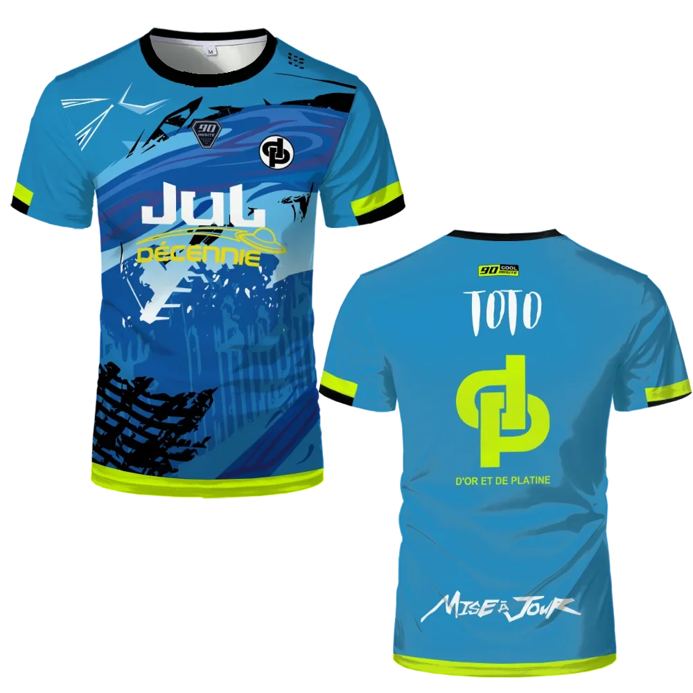 90 Minutes Series MM9 JUL Football Shirt Men's Summer Outdoor Sports Quick-drying Jersey Oversized Fitness Training T-shirt