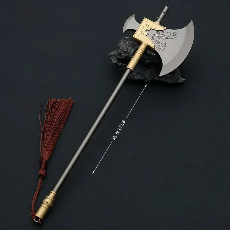 1 Real Water Margin Movies Periphery Weapons The Urgent Vanguard Axe 22cm Uncut Knife Metal Model Ax Cosplay Ax Gift Boys' Toys
