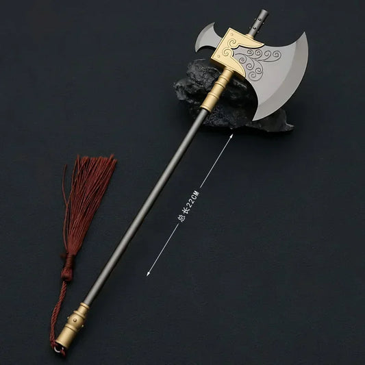 1 Real Water Margin Movies Periphery Weapons The Urgent Vanguard Axe 22cm Uncut Knife Metal Model Ax Cosplay Ax Gift Boys' Toys
