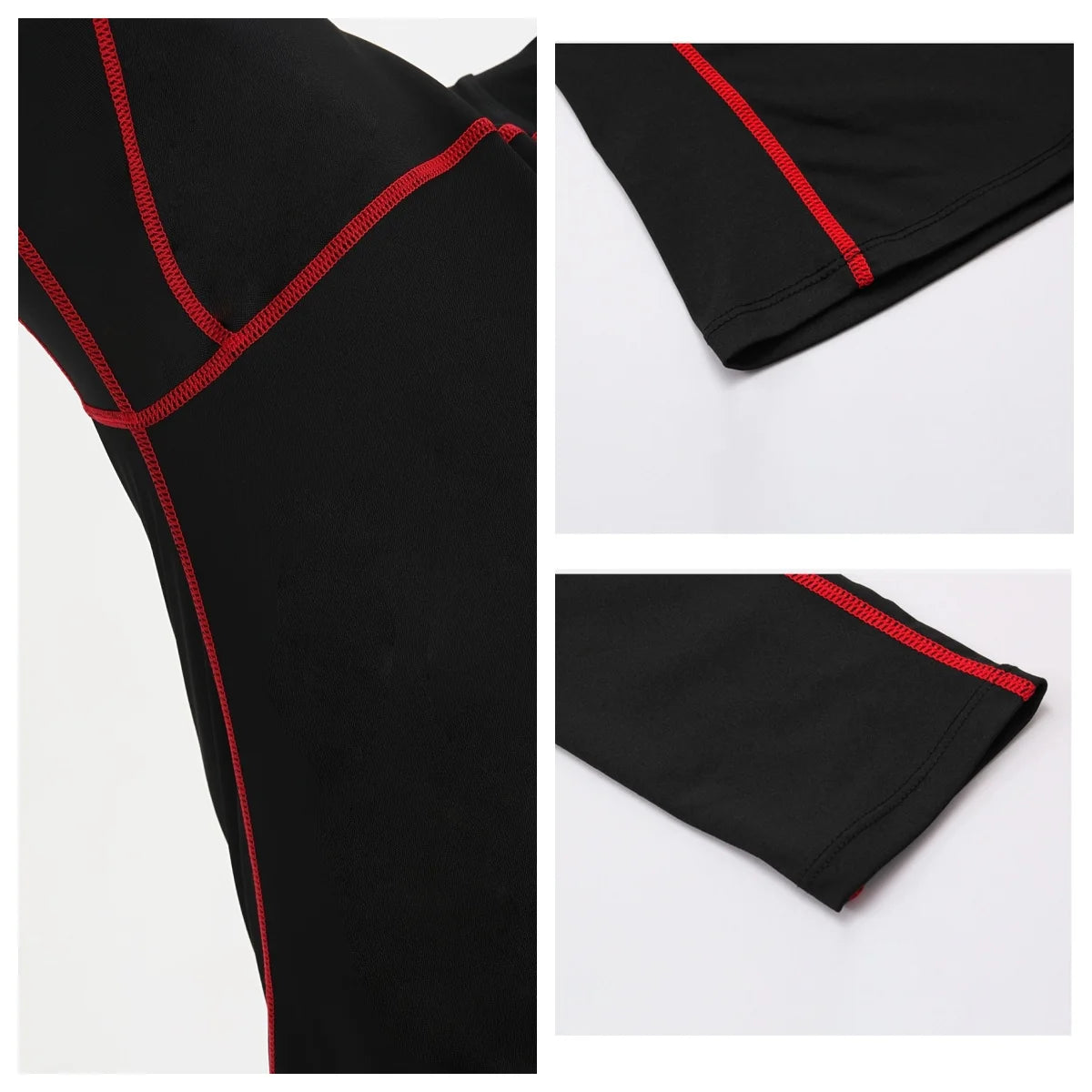 Sport T-Shirt Herren Kompressions Laufshirt Elastisches Langarm Fitness Sport-Top Gym Workout Unterhemd Sportbekleidung
