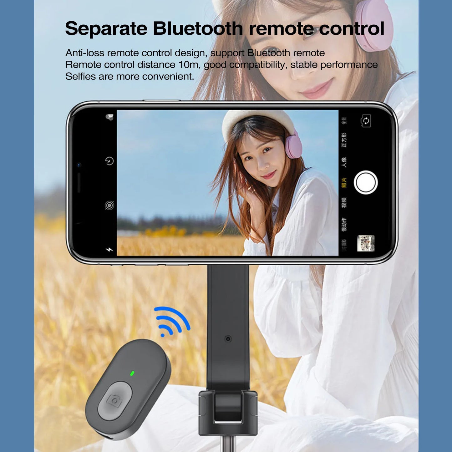 Tragbares magnetisches Selfie-Stick-Stativ für Magsafe iPhone 14 13 12 Handheld Stabilizer Stange mit Fernbedienung für Samsung