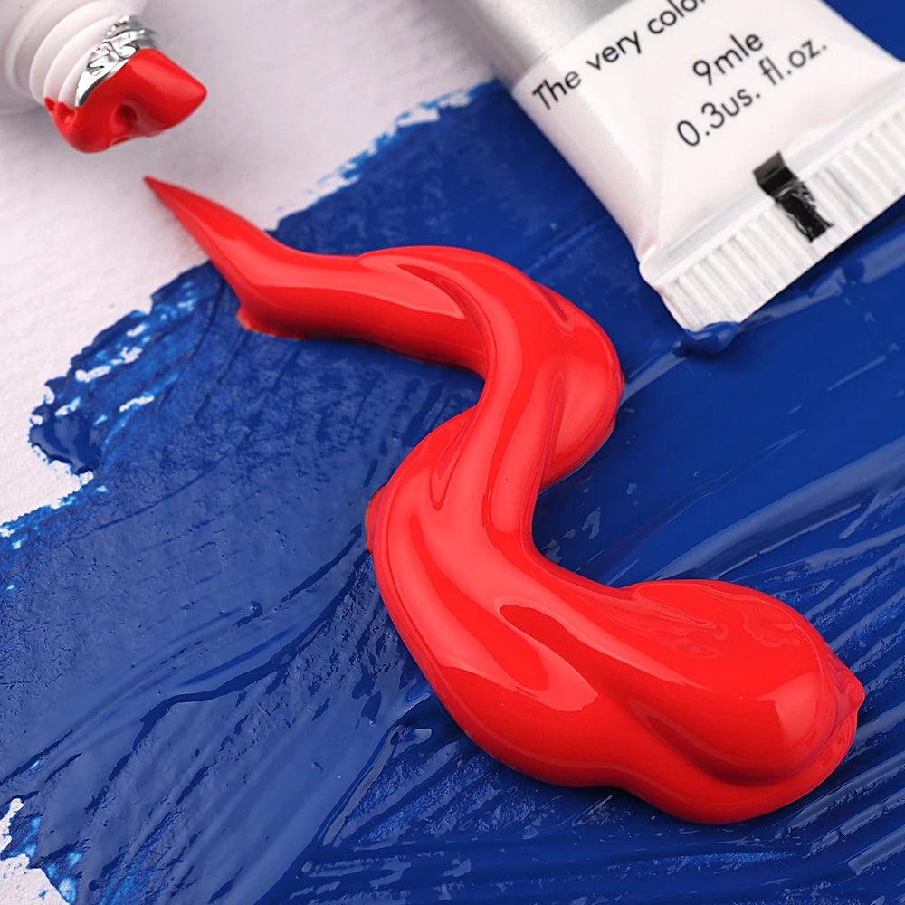 Lot de 12 couleurs de peinture à l'huile de 9 ml pour vêtements en tissu, dessin sur verre pour ongles, fournitures artistiques imperméables, vente en gros