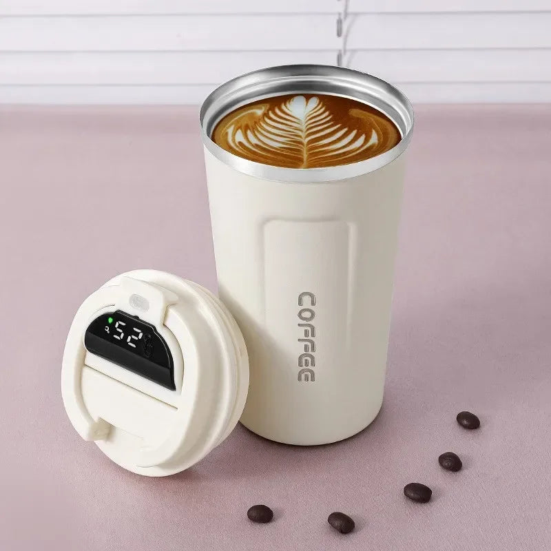 Tasse à café Thermos 380/510 ml en acier inoxydable avec affichage de la température, bouteille d'eau isolée, flasque sous vide.
