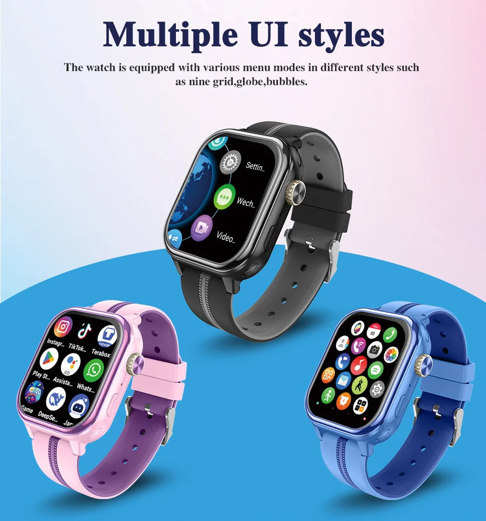 Wonlex KT39 4G Kinder-GPS-Smartwatch mit rotierender Kamera GPS-Echtzeit-Standort-Tracker 1+16GB Videoanruf Kinder-Smartwatch