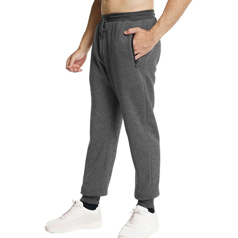 Nouveau Pantalon de Survêtement Homme, Poches Latérales Zippées, Jogging Sport Décontracté, Taille Élastique, Ample, pour le Fitness et la Gymnastique