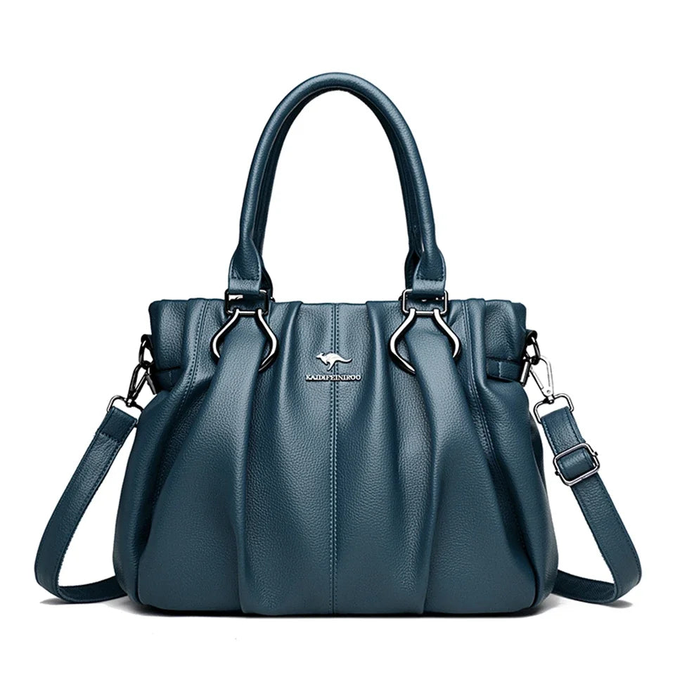 Sac cabas décontracté en cuir véritable, sacs à main de luxe pour femmes, sacs à main de marque, sacs à main en cuir souple de haute qualité pour le travail