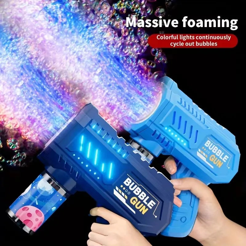 Vollautomatische Blasenpistole Raketen-Blasenmaschine Automatischer Gebläse mit Blasenflüssigkeit Spielzeug für Kinder Strand Outdoor-Blasengeschenke
