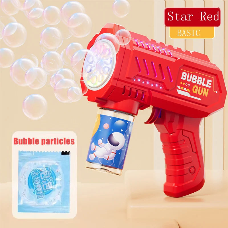 Vollautomatische Blasenpistole Raketen-Blasenmaschine Automatischer Gebläse mit Blasenflüssigkeit Spielzeug für Kinder Strand Outdoor-Blasengeschenke