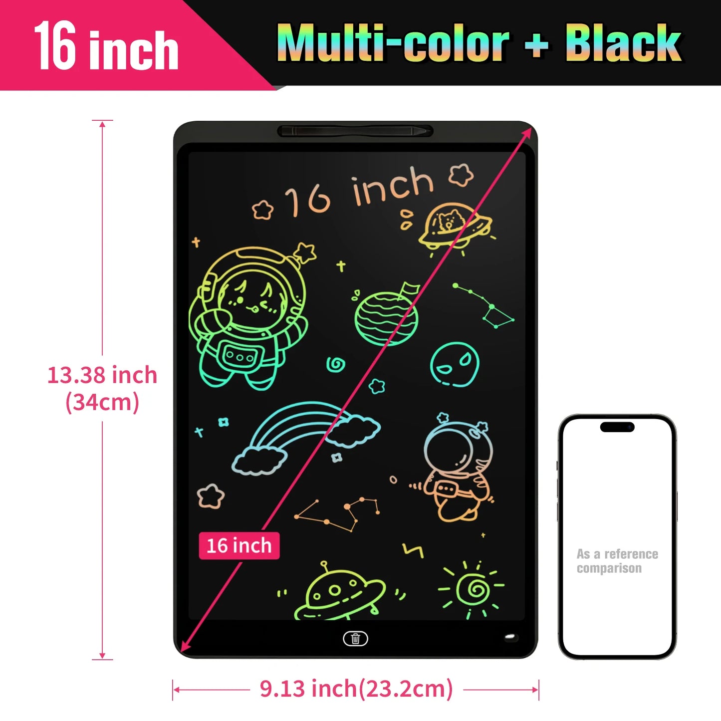 16/20 Inch Writing Board Drawing Tablet for Kids, Large Electronic Drawing Pad with Colorful Screen, Digital Graphic Tablets Toy
