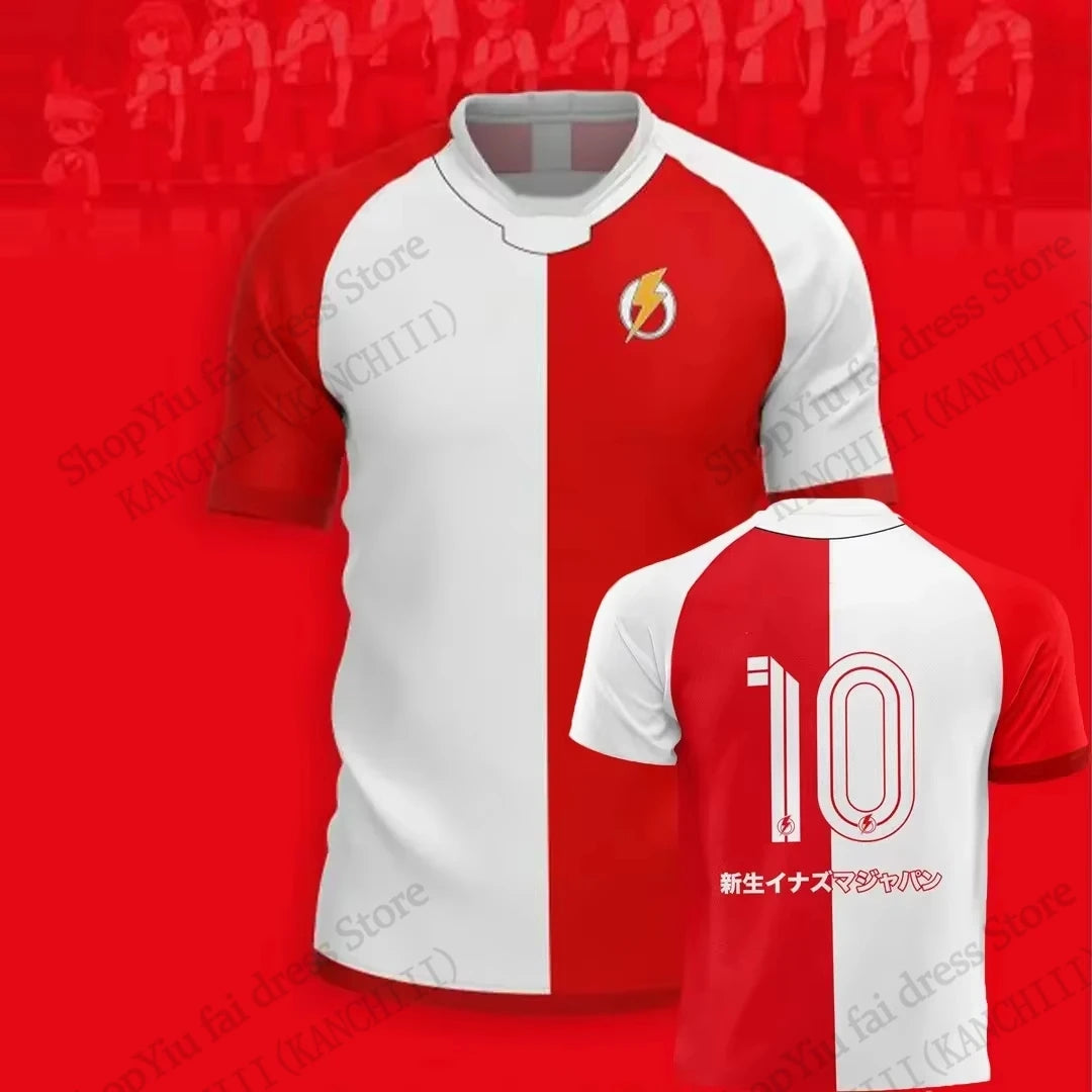 Anime Jersey Inazuma Eleven Kaio Football 3D Print T-shirt Men Women Fashion Short Sleeve Sports Tshirt Kids Tops Tee Mark Evens