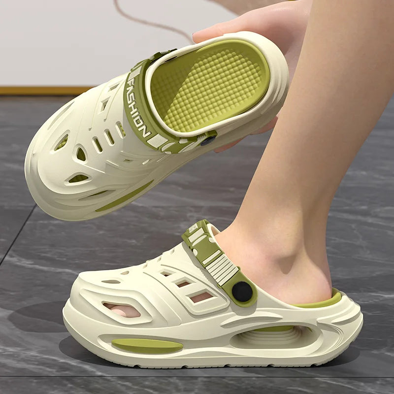 Smile Höhlenschuhe für Herren und Damen mit herausnehmbaren Einlegesohlen Rutschfeste, gepolsterte, verdickte weiche Hausschuhe Modische atmungsaktive Sandalen