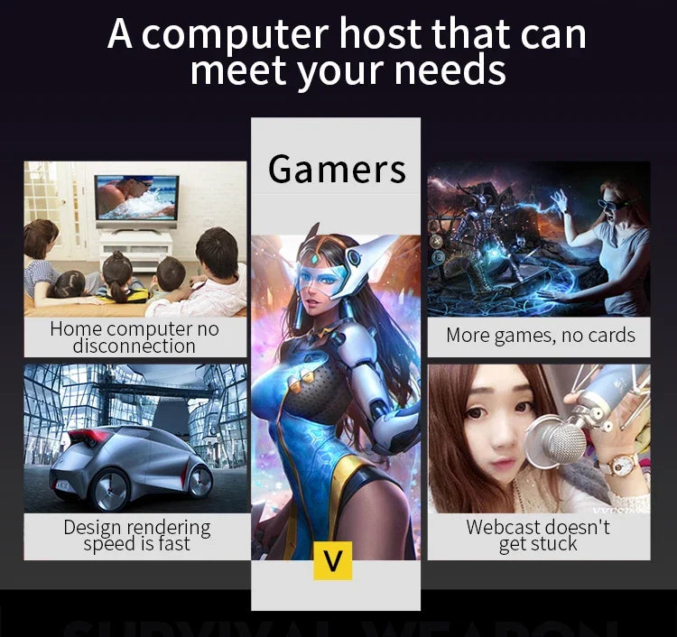 AOTESIER 5 9400 F RX580 PC Gamer Complet Pas Cher, Ensemble d'équipement Informatique Personnalisé, Ordinateurs de Bureau Préassemblés, Vente en Gros, Assemblage PC Gamer de Bureau