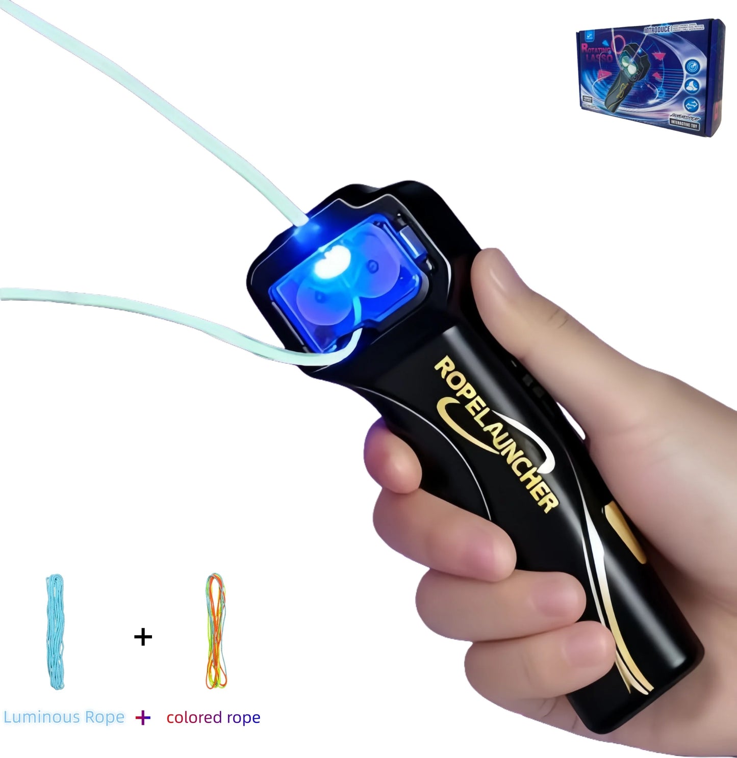 High-End Intelligent Electric Glow Rope Launcher with Adjustable Speed Rotating Circular Rope Toy for Stress Relief  Fun Learn