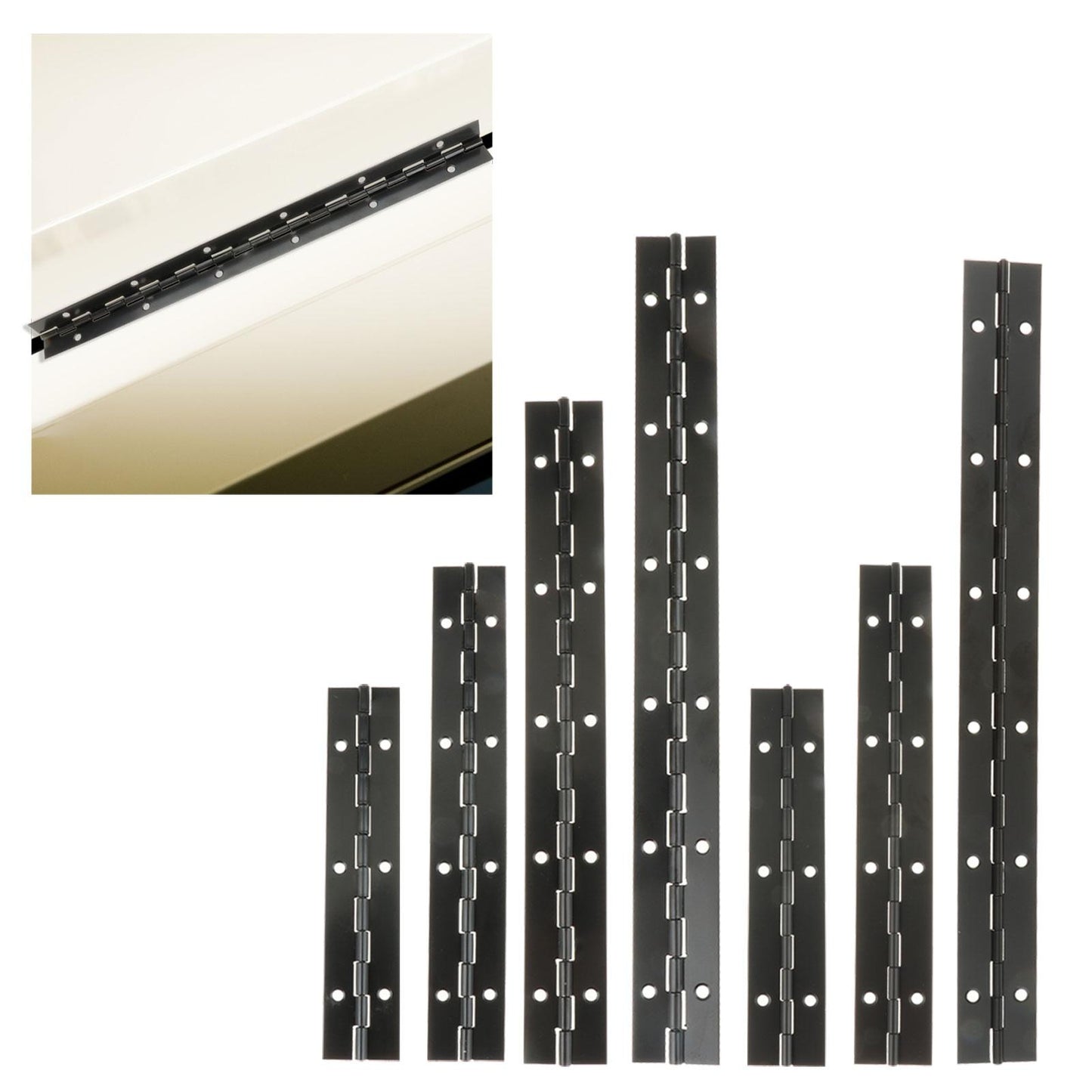 Klavierband mit Löchern, Möbelbänder, Edelstahlscharnier, durchgehendes Scharnier für Klaviertüren, Fenster, Boote, Schränke