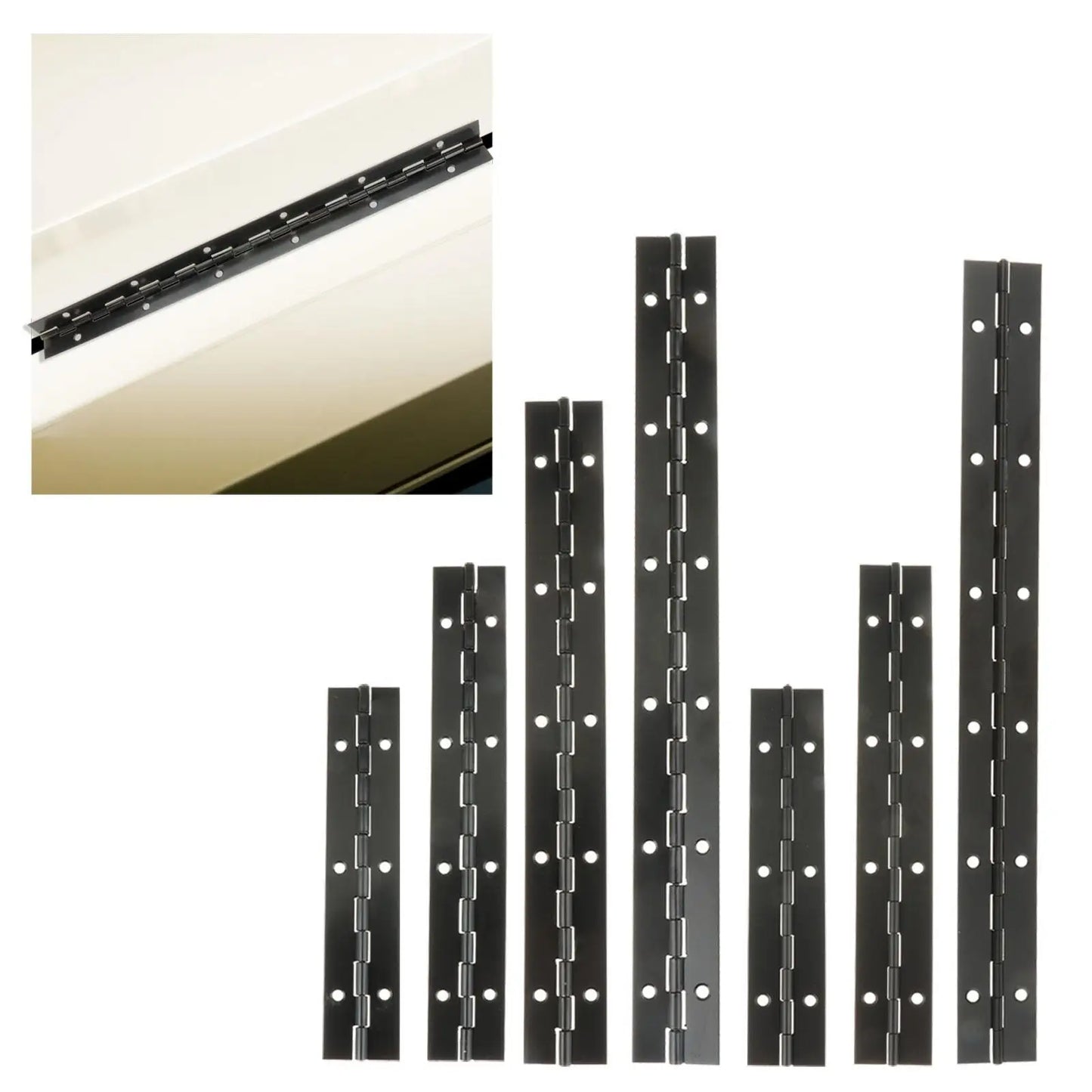 Klavierband mit Löchern, Möbelbänder, Edelstahlscharnier, durchgehendes Scharnier für Klaviertüren, Fenster, Boote, Schränke