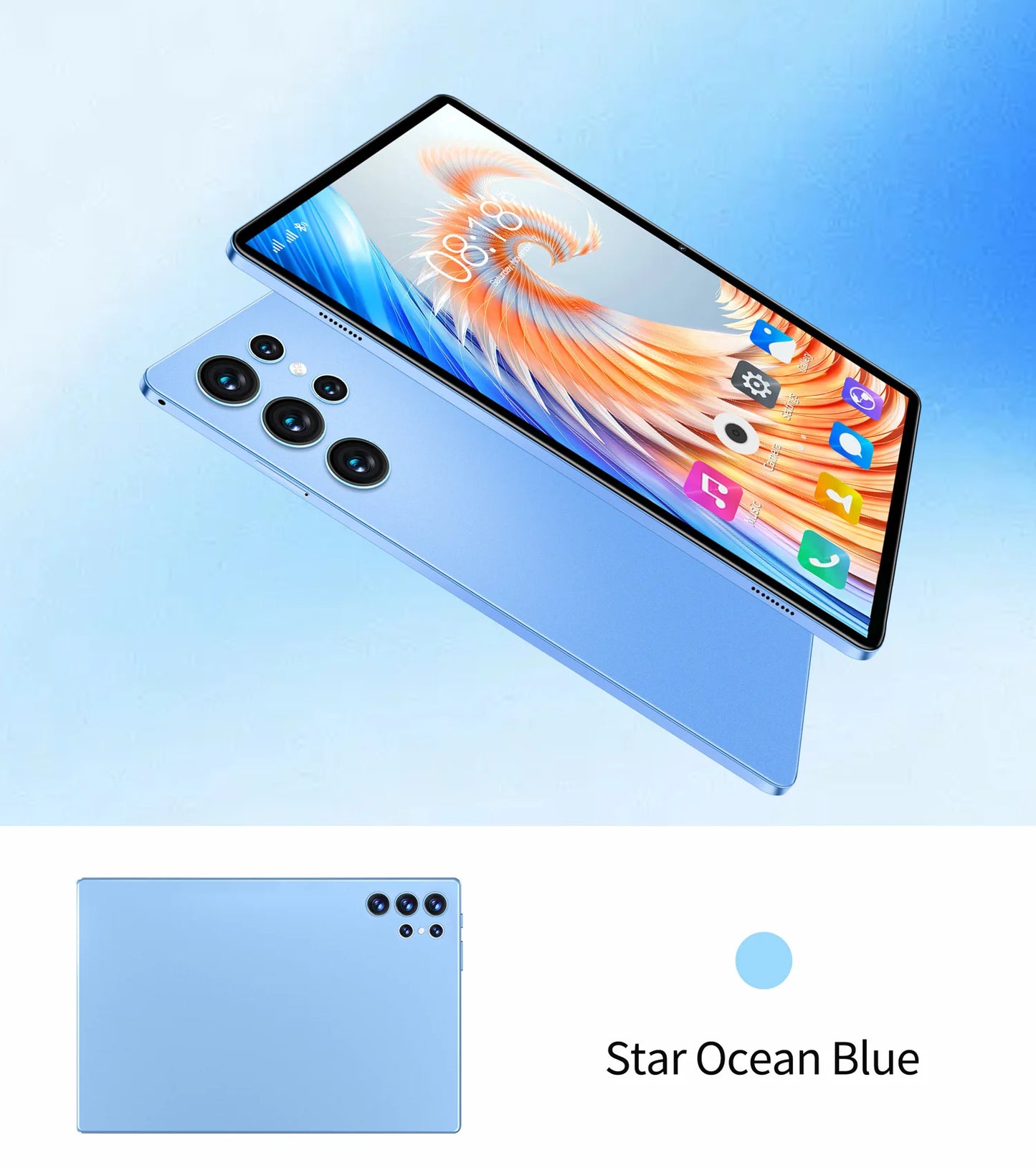 Tablette Android 10,1 pouces 2025, nouvelle version améliorée, écran HD, Octa Core, 4 Go RAM, 64 Go ROM, double appel téléphonique, Wi-Fi, Google Play Tablet PC