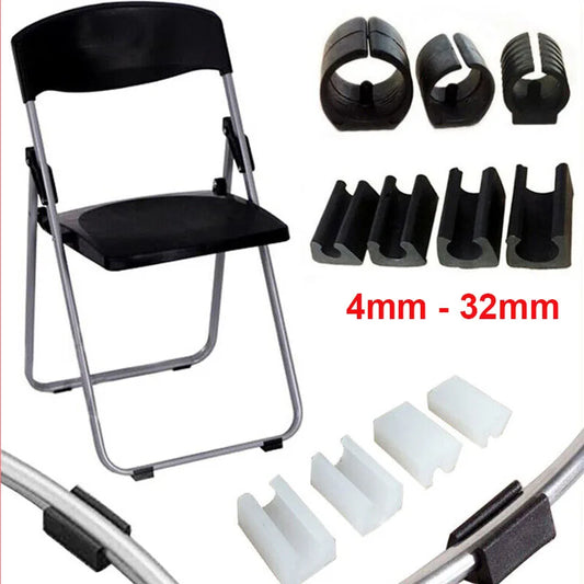 10Pcs Chair Foot Plastic U Shaped Floor Glides Tubing Caps Cover White Black Rectangle Shaped Non-Slip Chair Leg Tip Protectors