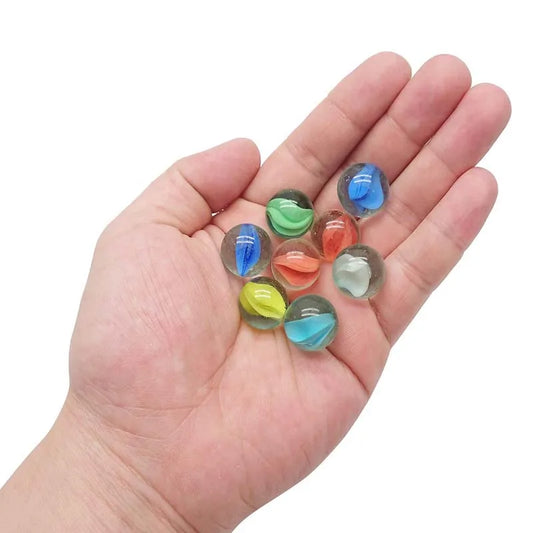 100/200PCS 14mm Colorful Glass Marbles Toy Kids Marble Balls Run Game Solitaire Toy Accs Vase Filler&Fish Tank Home Toy Gift