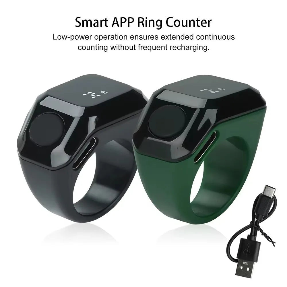 Mini Smart Ring Zähler OLED Display Typ-C wiederaufladbar Bluetooth Zählordnungsring Touch-Bedienung tragbarer Zikr-Ring
