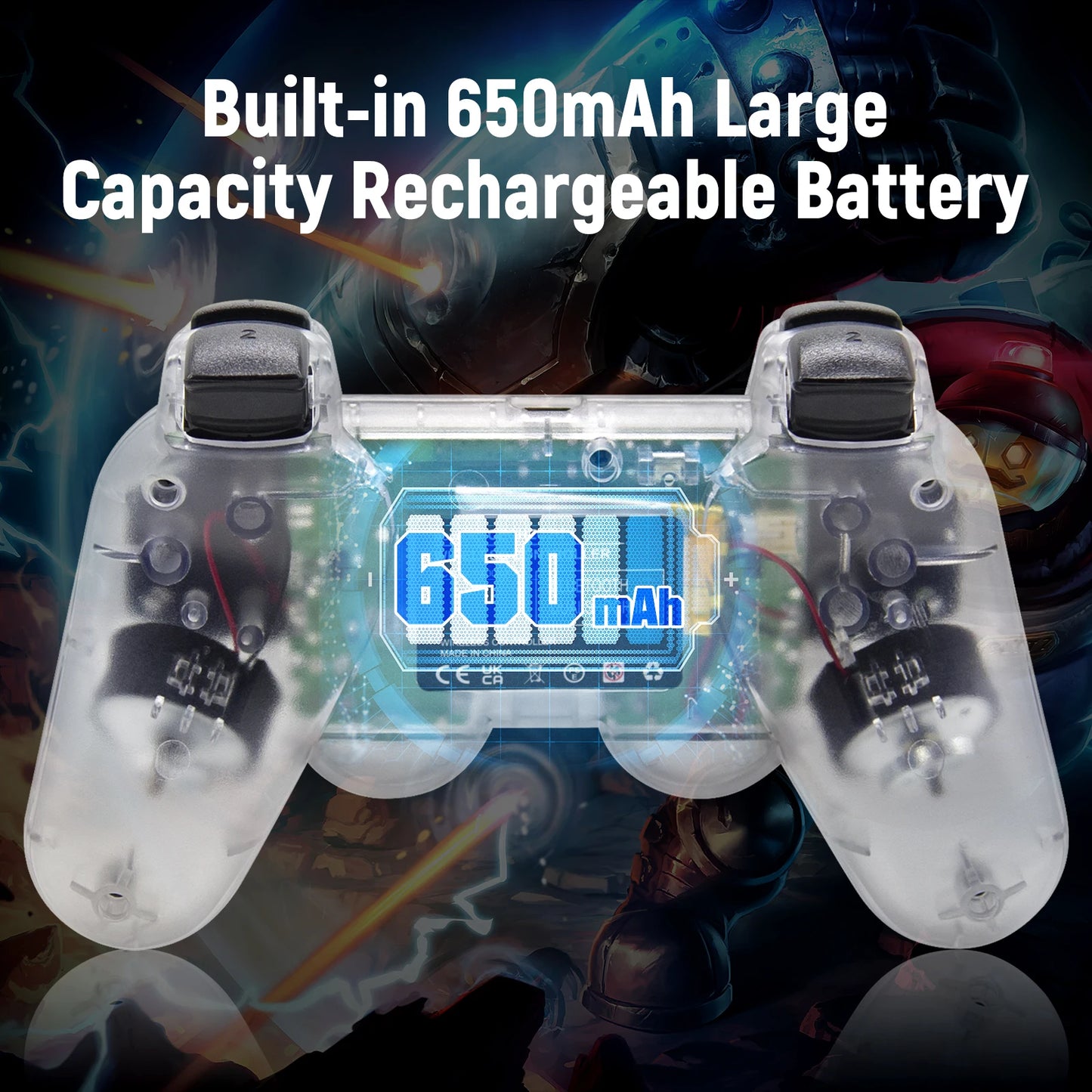 GOMROMBO Game Controller For Playstation 3/PS3/PC/Android Wireless BT Gamepad 6 Axis Gyro Dual Motor Vibration Gaming Joystick