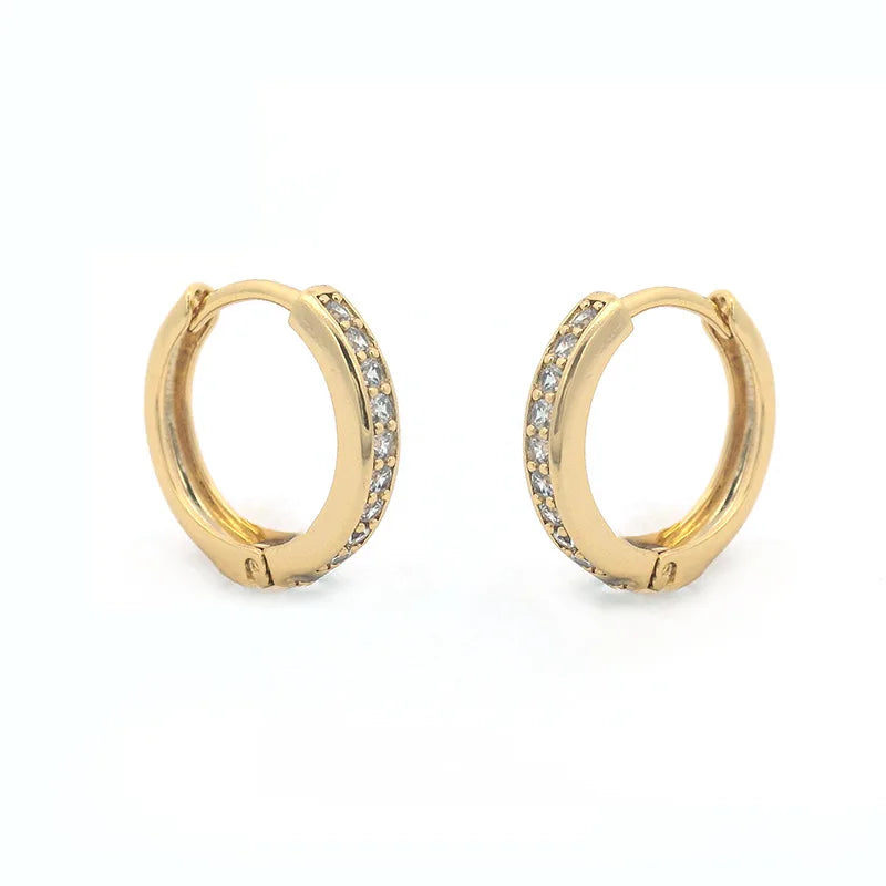 Boucle d'oreille de luxe en or pur 24K 9999 nouveau style européen et américain, simple, légère, polyvalente, de haute qualité pour femme