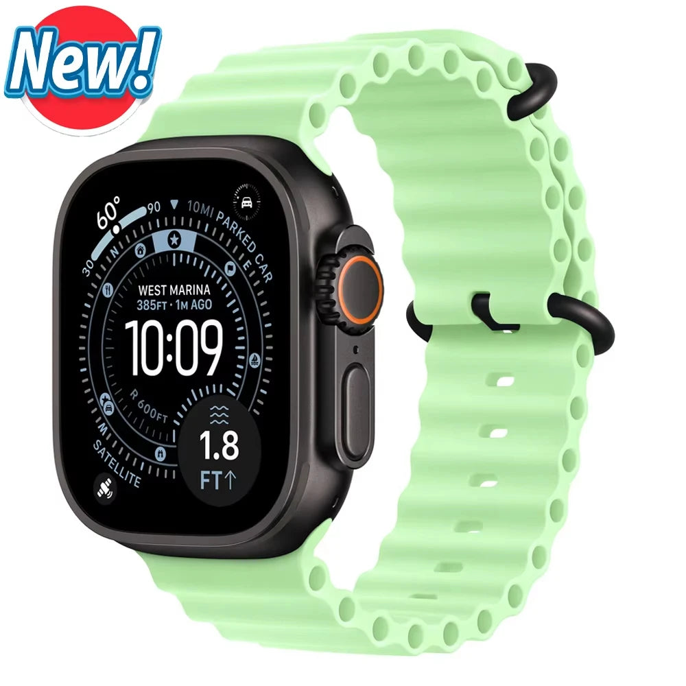 Offizielles Ocean Armband für Apple Watch Ultra 3 2 49mm 46mm 44mm 40mm 42 41 45 Sportarmband iWatch Series 11 10 9 7 8 6 SE3