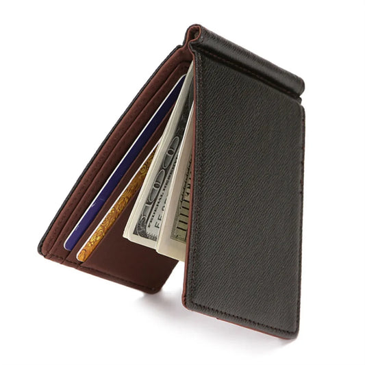 Fashion Men Wallet Short Skin Wallets Purses PU Leather Money Clips Sollid Thin Wallet Men Purse ID Credit Card Cash Holder