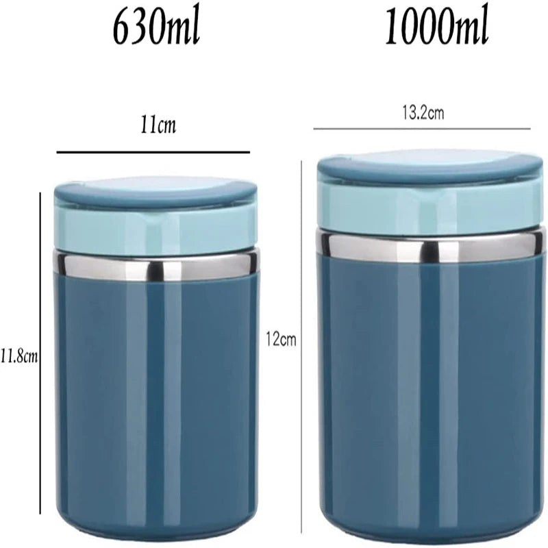 630/1000ML Lebensmittel-Thermobehälter Isolierter Suppenbecher Thermosflaschen Edelstahl Lunchbox Thermo Hält warm für Schulkinder