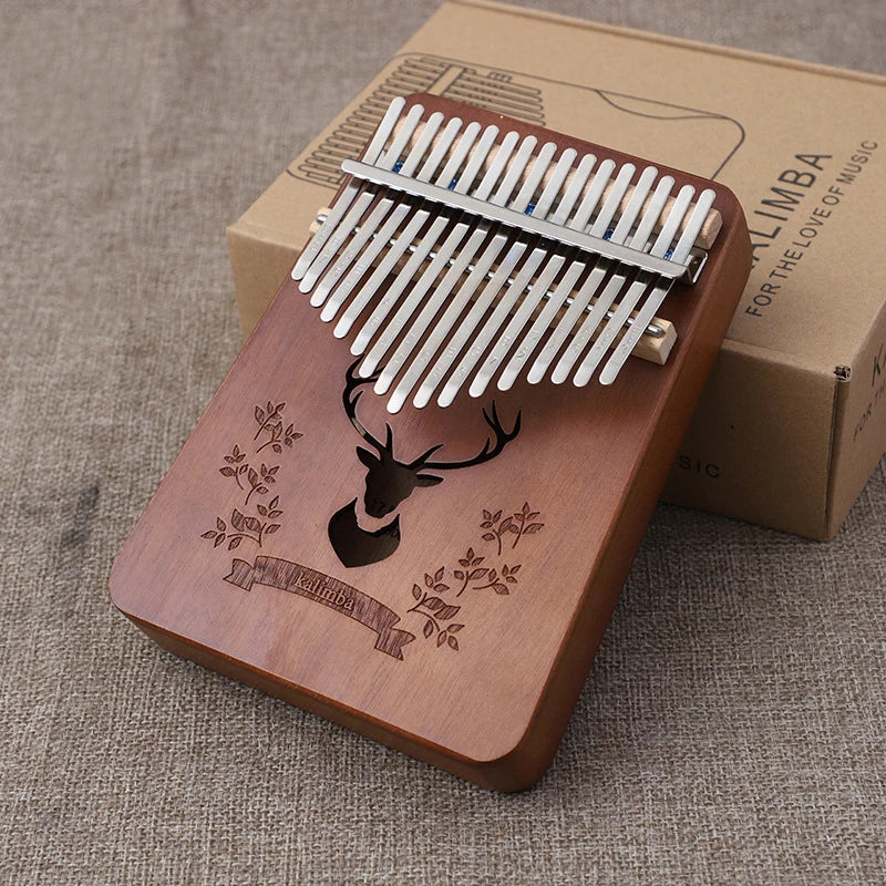 Kalimba Musikinstrument Daumenklavier 17 Tasten Mahagoni Holz Fingerklavier Kombinationsgeschenke für Kinder Tragbares Mbira Fingerklavier