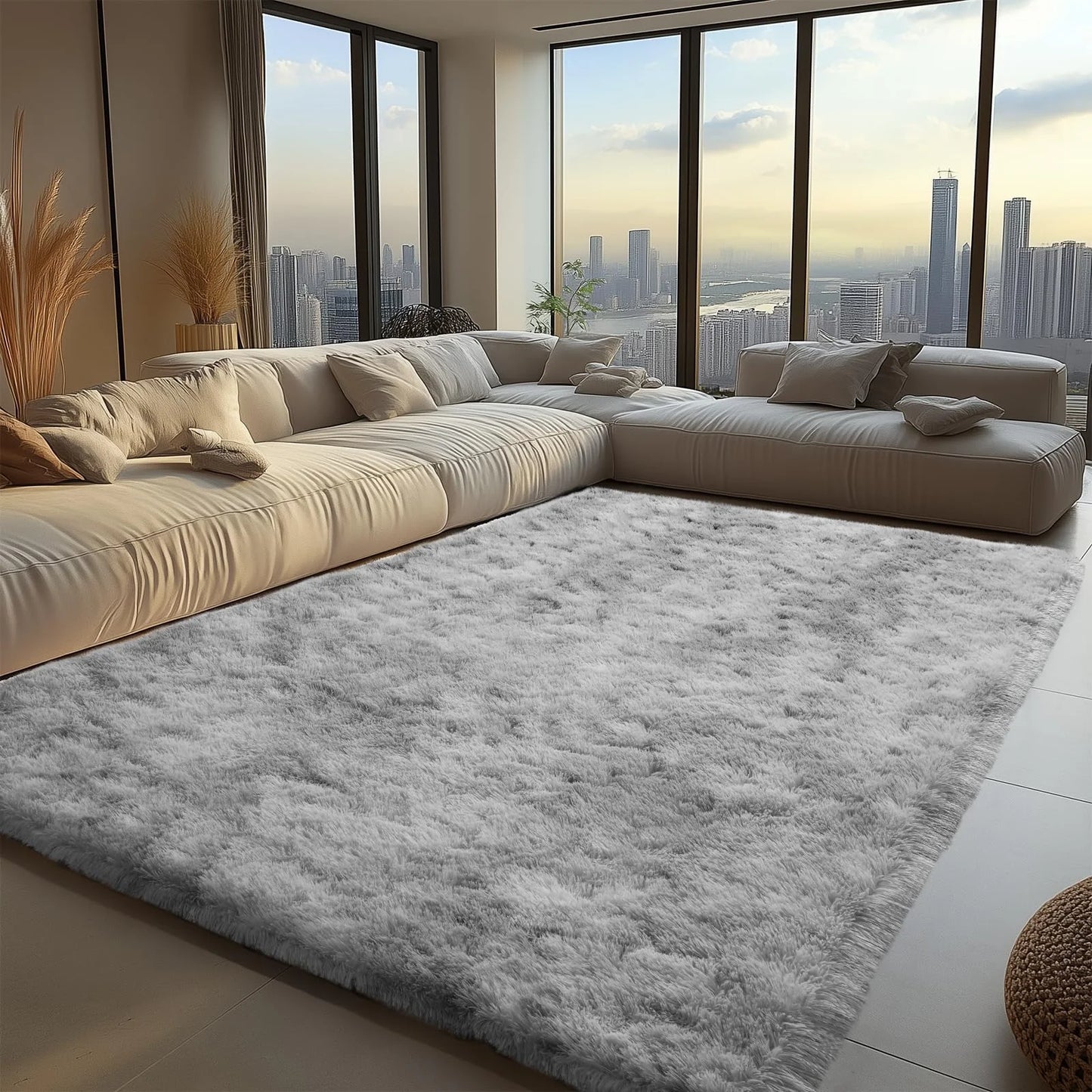 VIKAMA Teppich im minimalistischen Stil für Wohnzimmer, flauschiger und rutschfester Teppich für Kinderzimmer, Badezimmerteppich, Heimdekoration