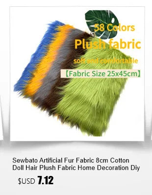 10mm Pile Length Fur Fabric Polyester Imitation Fur Fabrics Handmade DIY Encryption Thickening Fake Rabbit Hair Fur Plush Fabric