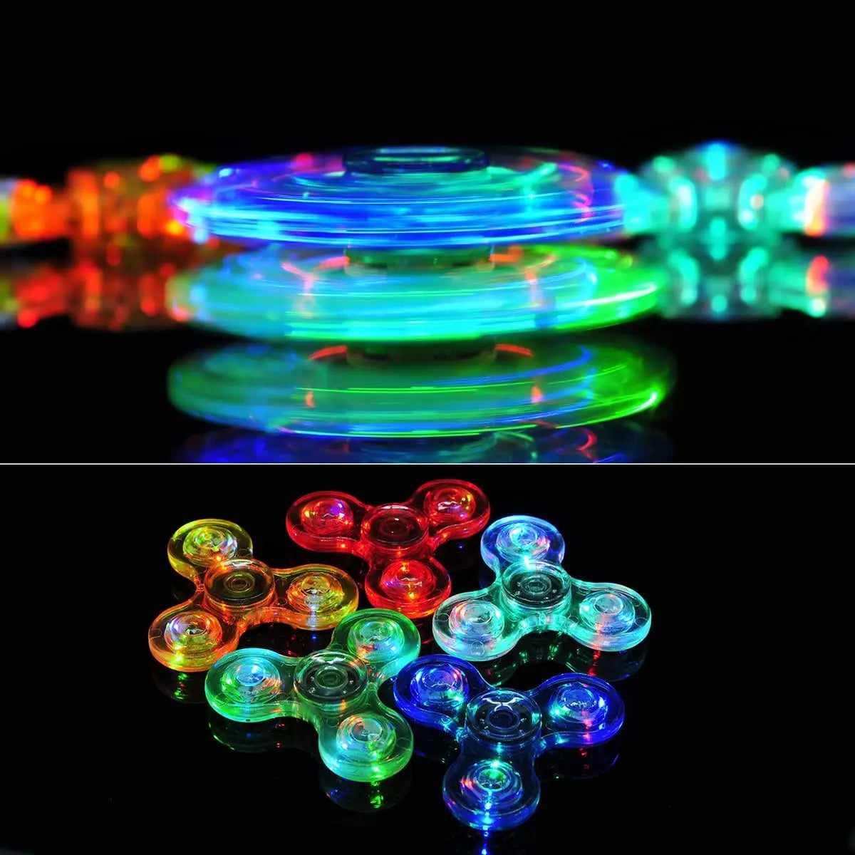 LED Light Fidget Spinner Finger Toy Hand Spinner Glow in Dark Stress Reduction and Anxiety Relief for Children