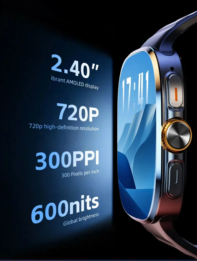 M99 5G Smartwatch: 2,4" AMOLED-Bildschirm, drehbare Kamera, SIM- und WLAN-Unterstützung für eigenständige Anrufe und soziale Medien.