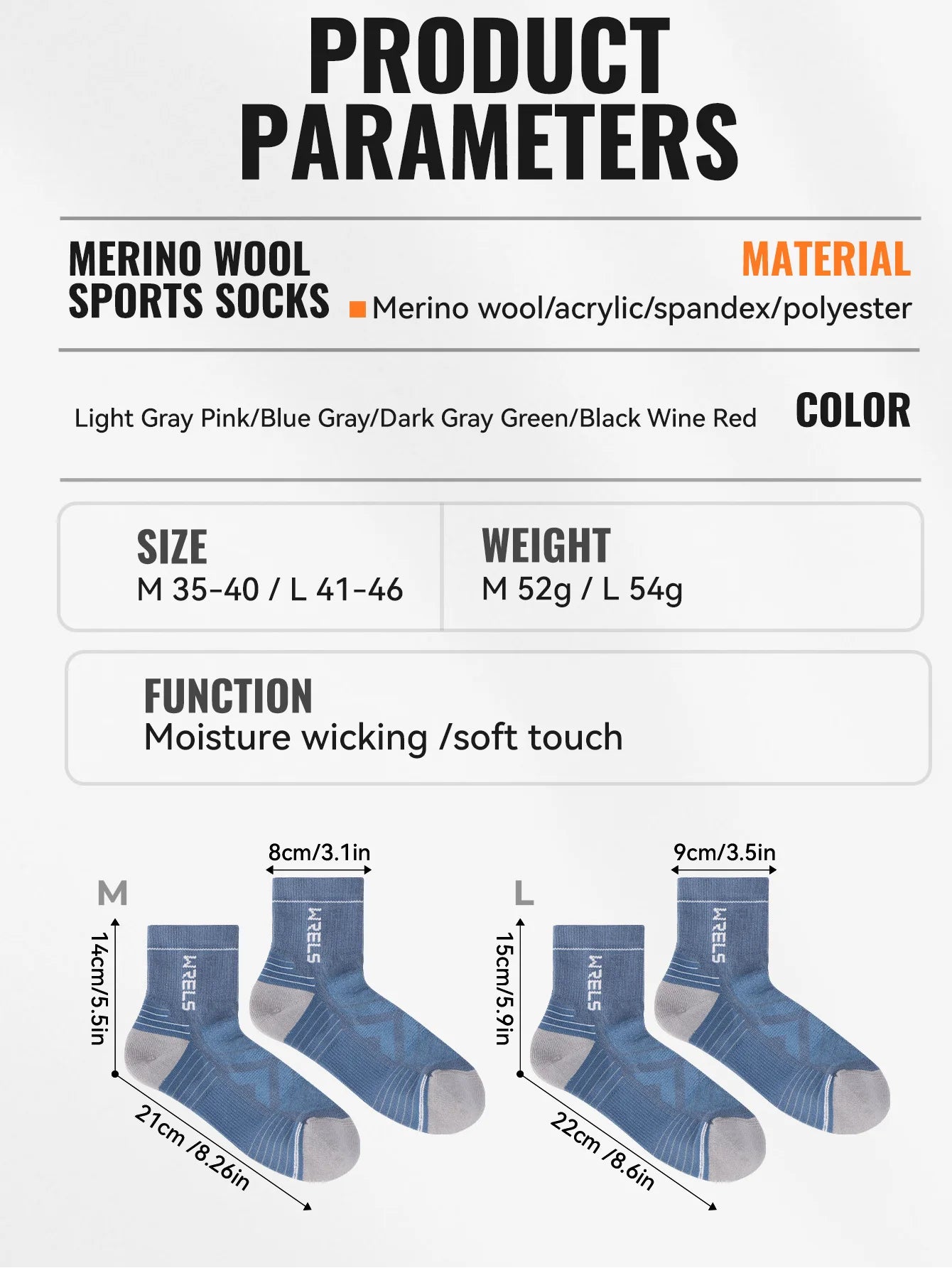 WRELS 1/2/3 Paare Merinowolle Socken Thermische Warme Winter Hohe Elastische Dicke Wandersocken Feuchtigkeitsaufnahme Wollsport Socken